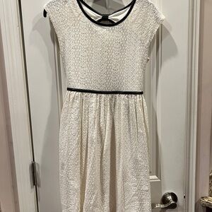Speechless Cream and Black Faux Leather Trim Lace Dress Sz 16